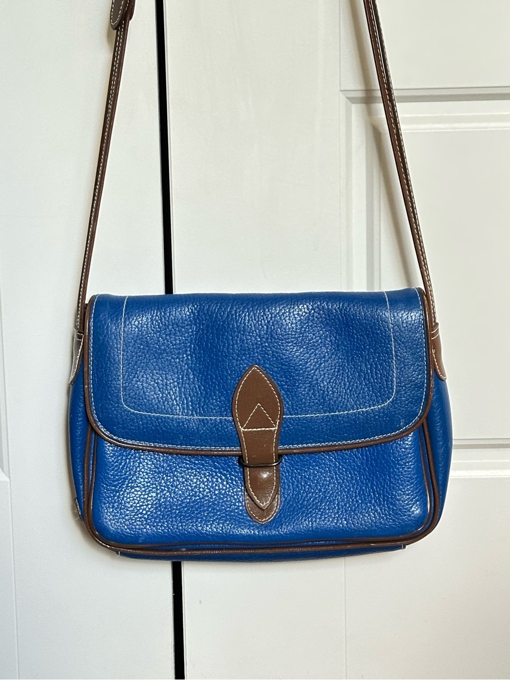 Vintage Liz Claiborne Two-Tone Leather Cross-Body Bag